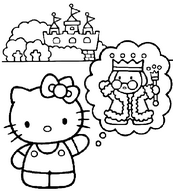 coloriage Hello kitty reve du prince